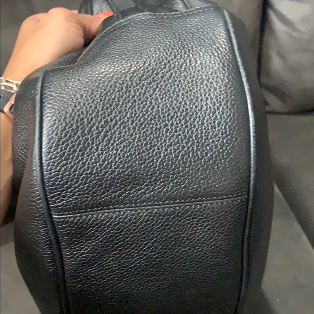 Leather black Coach shoulder bag w/ gold hardware! - Picture 5 of 8